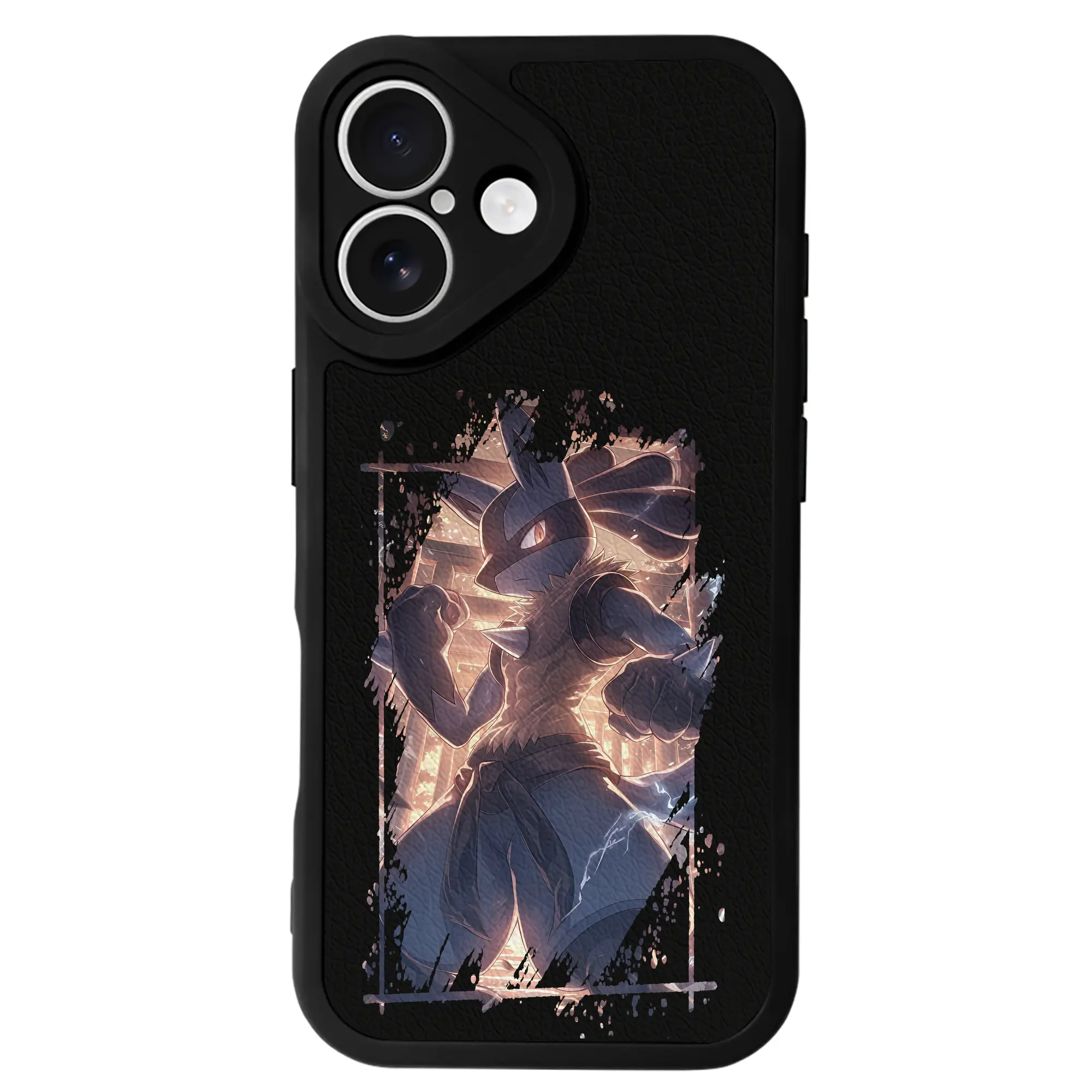 ポケモン グッズ,ルカリオ - IPhone 16シリーズ対応 ・ シリコンスマホケース ・ レザー調 ・ 高精度フィット ・ 耐衝撃 ・ ワイヤレス充電対応 ・ 精密カット